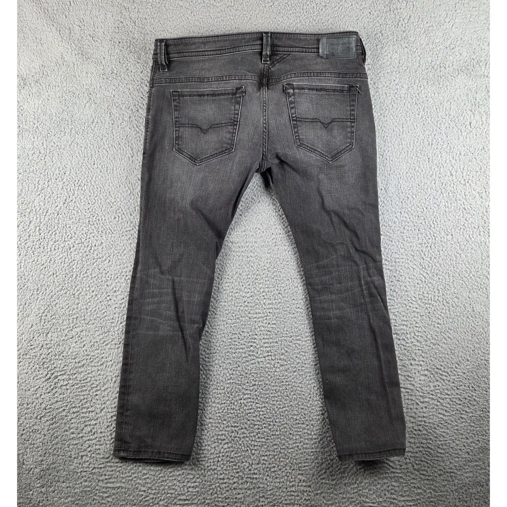 Diesel Thavar Jeans Mens 33x32 (36x26) Gray Black Slim Skinny Made‎ USA - Picture 11 of 13